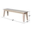 International Concepts Boulder Solid Wood Bench in Unfinished