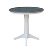 36 in Wood Counter Height Dining Table with 4 Stools in White/Heather Gray