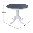 36 in Wood Dining Table with 4 San Remo Chairs in White/Heather Gray