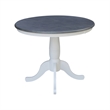 36 in Wood Dining Table with 4 Emily Chairs in White/Heather Gray