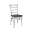 36 in Wood Dining Table with 4 Emily Chairs in White/Heather Gray
