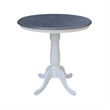 36 in Gathering Ht Wood Dining Table with 4 X-back Stools in White/Heather Gray