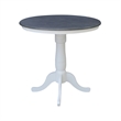 36 in Gathering Ht Wood Dining Table with 4 Emily Stools in White/Heather Gray