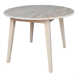 International Concepts 42&quot Round Solid Wood Dual Drop Leaf Table in Unfinished