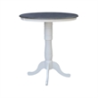 36 in Gathering Height Dining Table with 4 Xback Barstools in White/Heather Gray