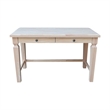 International Concepts Vista Solid Wood Desk with 2 Drawers in Unfinished