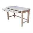 International Concepts Vista Solid Wood Desk with 2 Drawers in Unfinished
