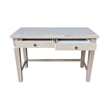 Vista Solid Wood Desk with 2 Drawers and Chair in Unfinished