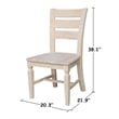 Vista Solid Wood Desk with 2 Drawers and Chair in Unfinished
