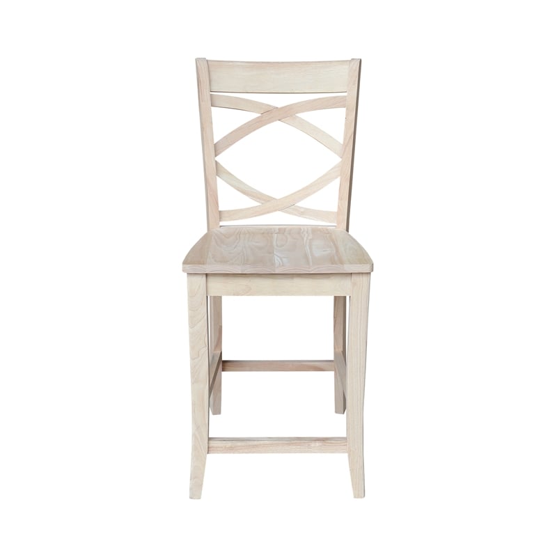 International Concepts Milano Solid Wood Counterheight Stool - 24