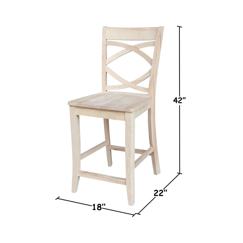 International Concepts Milano Solid Wood Counterheight Stool - 24