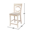 International Concepts Milano Solid Wood Counterheight Stool - 24