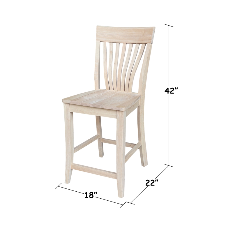 International Concepts Amanda Solid Wood Counterheight Stool - 24