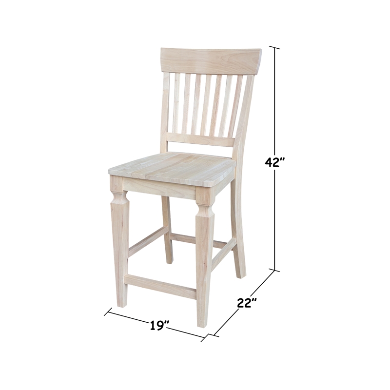 International Concepts Vista Solid Wood Counterheight Stool - 24