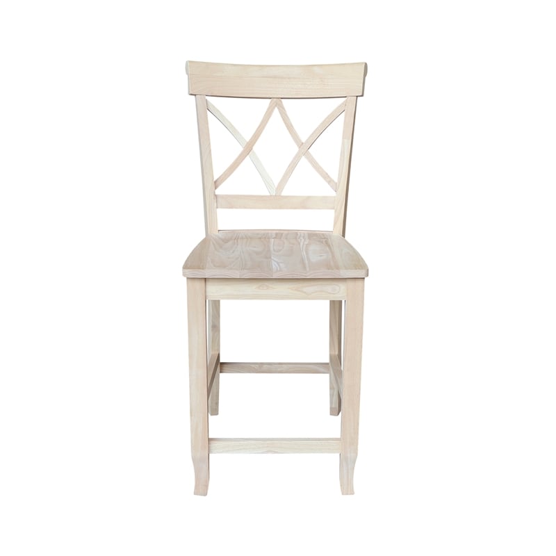 International Concepts Lacy Soild Wood Counterheight Stool - 24