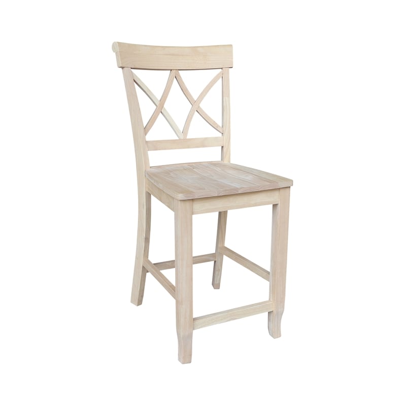 International Concepts Lacy Soild Wood Counterheight Stool - 24