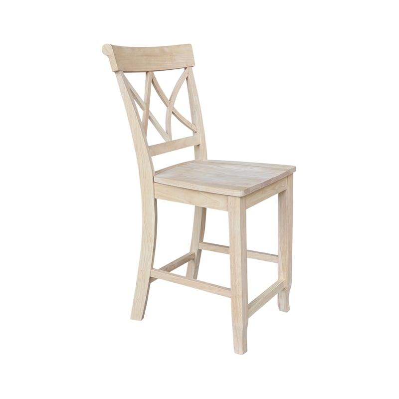 International Concepts Lacy Soild Wood Counterheight Stool - 24