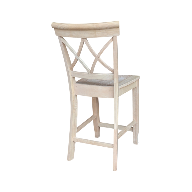 International Concepts Lacy Soild Wood Counterheight Stool - 24