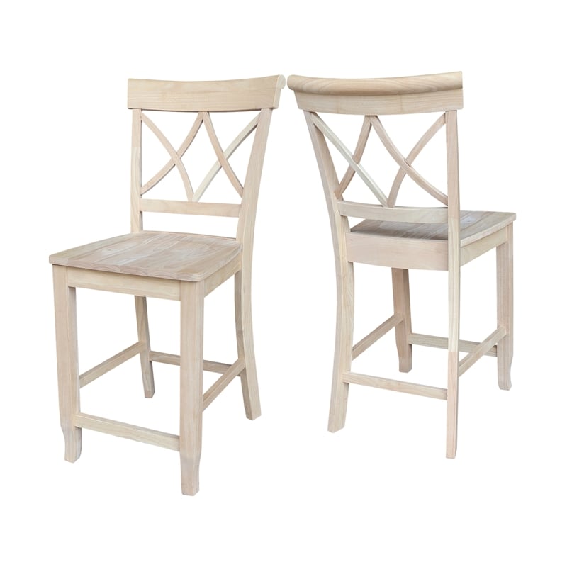 International Concepts Lacy Soild Wood Counterheight Stool - 24