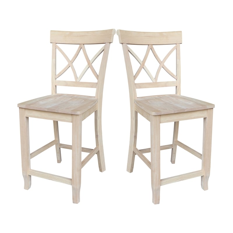 International Concepts Lacy Soild Wood Counterheight Stool - 24