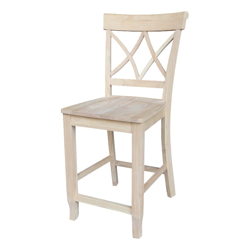 International Concepts Lacy Soild Wood Counterheight Stool - 24