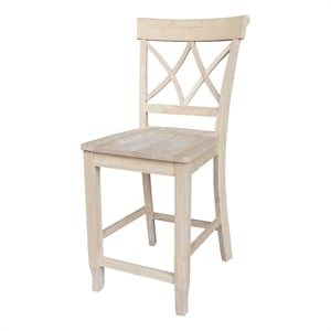 International Concepts Lacy Soild Wood Counterheight Stool - 24&quot Seat Height