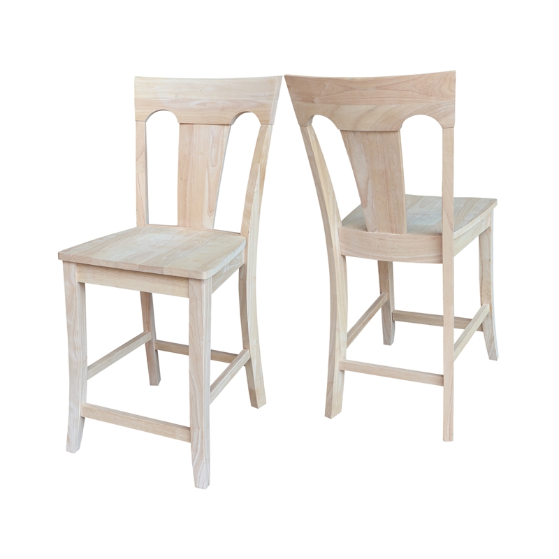 International Concepts Elle Soild Wood Counterheight Stool - 24