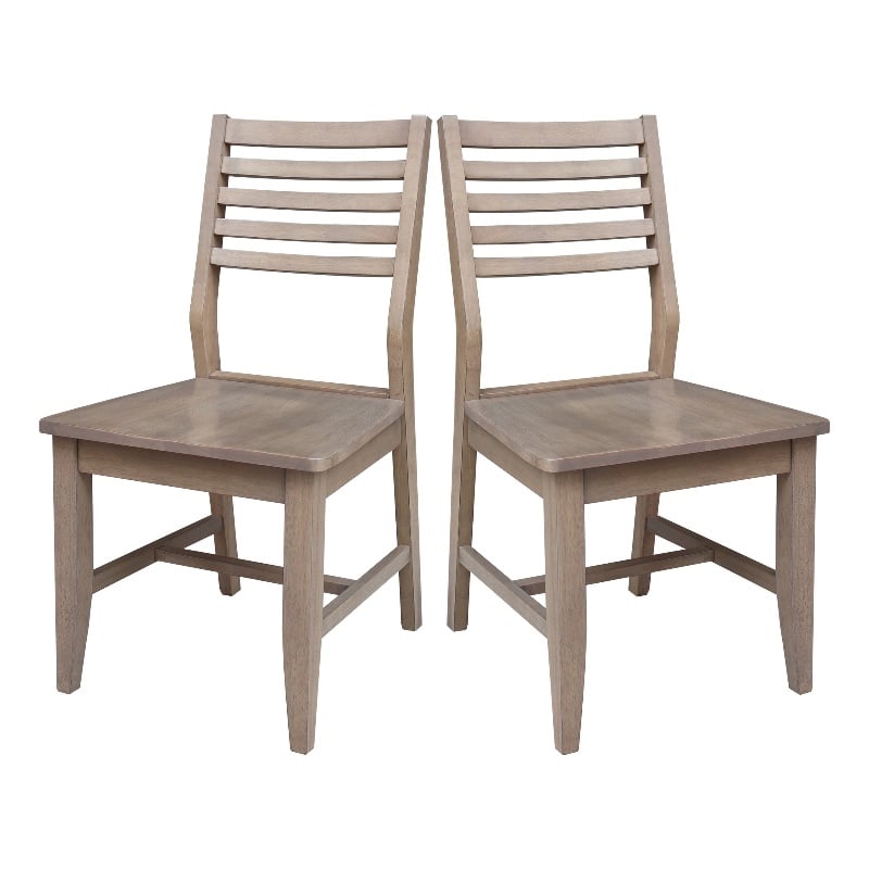 International Concepts Set of Two Solid Wood Soma Dining Chairs in Flax