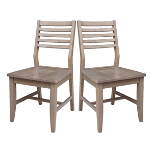 International Concepts Set of Two Solid Wood Soma Dining Chairs in Flax