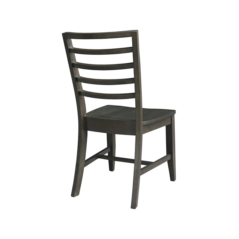 Set of Two Solid Wood Soma Ladder Back Dining Chairs in Coal
