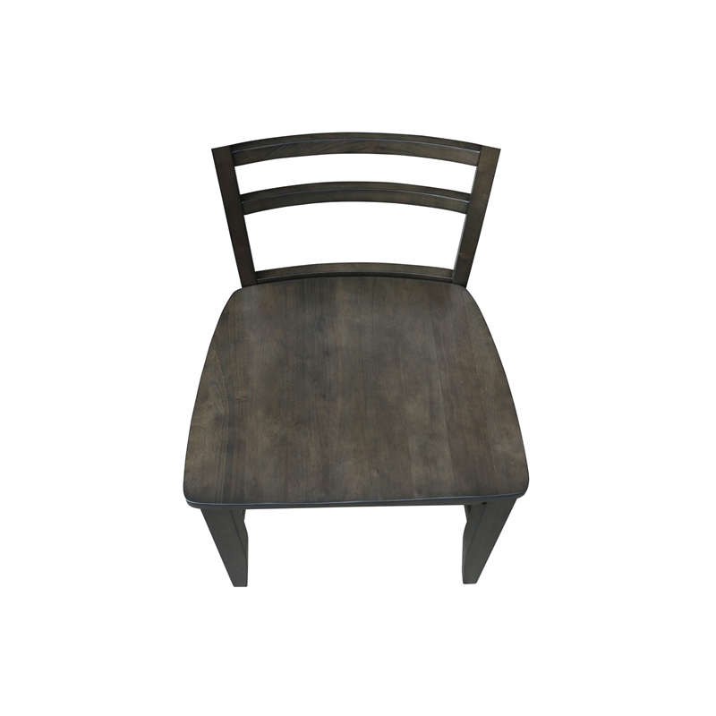 Set of Two Solid Wood Soma Ladder Back Dining Chairs in Coal