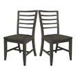 Set of Two Solid Wood Soma Ladder Back Dining Chairs in Coal
