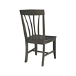 International Concepts Set of Two Solid Wood Soma Fan Back Dining Chairs in Coal