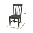 International Concepts Set of Two Solid Wood Soma Fan Back Dining Chairs in Coal