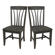 International Concepts Set of Two Solid Wood Soma Fan Back Dining Chairs in Coal