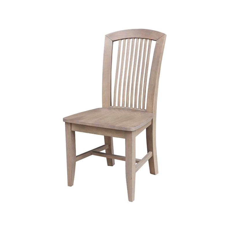 International Concepts Set of Two Solid Wood Soma Mission Dining Chairs in Flax