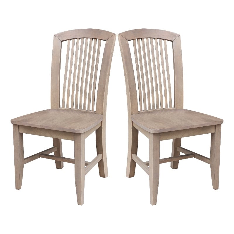International Concepts Set of Two Solid Wood Soma Mission Dining Chairs in Flax