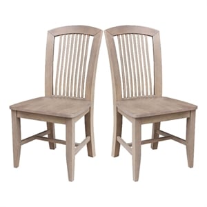International Concepts Set of Two Solid Wood Soma Mission Dining Chairs in Flax