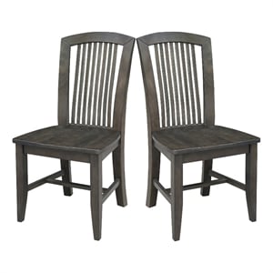 International Concepts Set of Two Solid Wood Soma Mission Dining Chairs in Coal