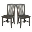 International Concepts Set of Two Solid Wood Soma Mission Dining Chairs in Coal