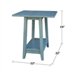 Solid Wood Square Drop Leaf Side Table in Ocean Blue Antique