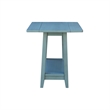 Solid Wood Square Drop Leaf Side Table in Ocean Blue Antique