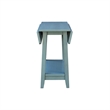 Solid Wood Square Drop Leaf Side Table in Ocean Blue Antique
