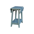 Solid Wood Square Drop Leaf Side Table in Ocean Blue Antique