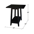 International Concepts Solid Wood Square Drop Leaf Side Table in Black