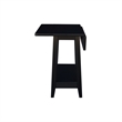 International Concepts Solid Wood Square Drop Leaf Side Table in Black