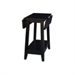 International Concepts Solid Wood Square Drop Leaf Side Table in Black