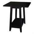 International Concepts Solid Wood Square Drop Leaf Side Table in Black