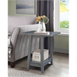 Solid Wood Square Drop Leaf Side Table in Heather Grey Antique