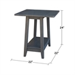 Solid Wood Square Drop Leaf Side Table in Heather Grey Antique